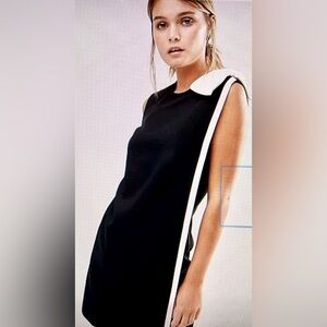 TED BAKER Elijah Black Tunic Dress with Contrast Bow Size 2-4